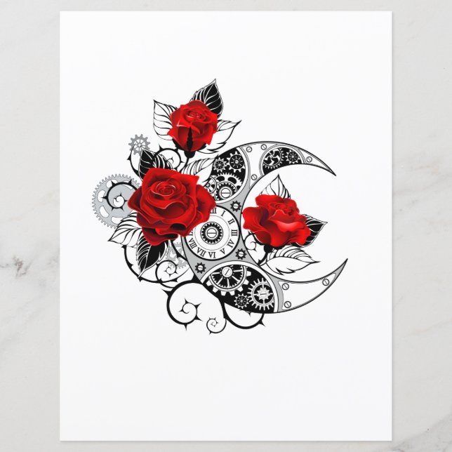 Mechanischer Halbmond mit Rote Rosen (Vorderseite)