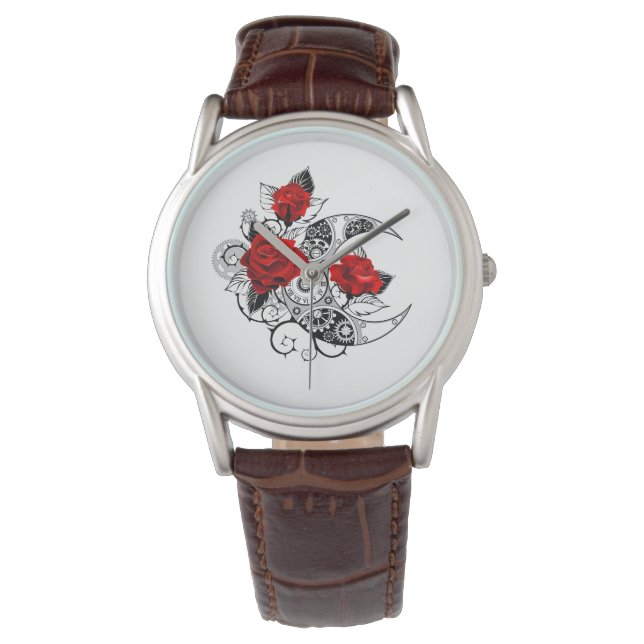 Mechanischer Halbmond mit Rote Rosen Armbanduhr (Vorderseite)