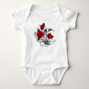 Mechanischer Halbmond mit Rote Rosen Baby Strampler