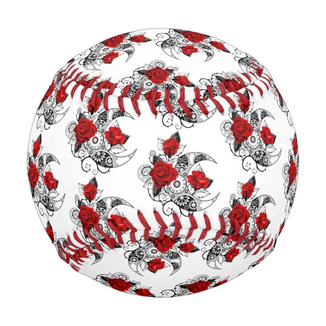Mechanischer Halbmond mit Rote Rosen Baseball (Vorderseite)