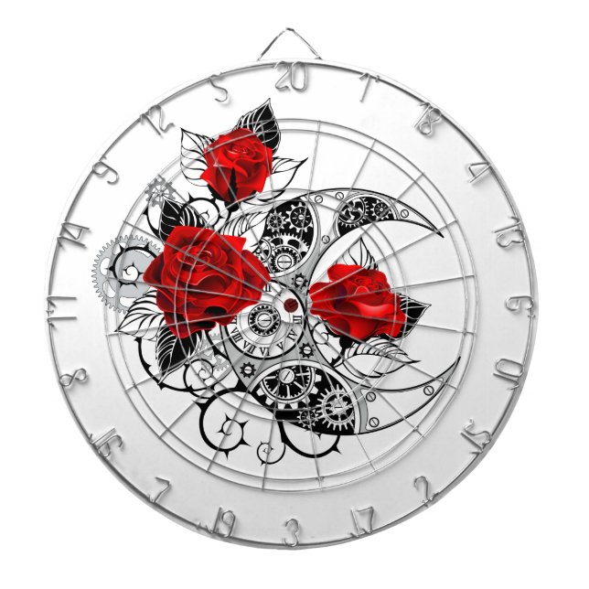 Mechanischer Halbmond mit Rote Rosen Dartscheibe (vorne)