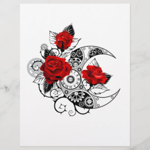 Mechanischer Halbmond mit Rote Rosen Flyer