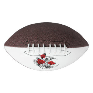Mechanischer Halbmond mit Rote Rosen Football