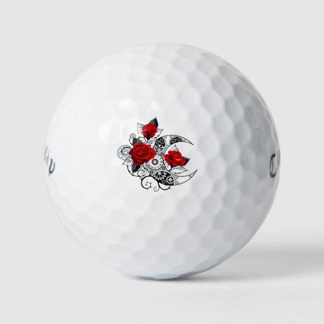 Mechanischer Halbmond mit Rote Rosen Golfball (Vorderseite)