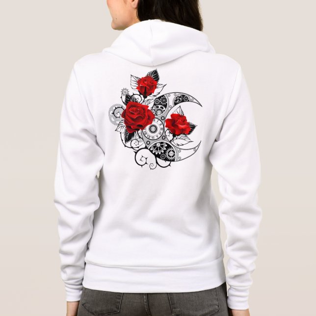 Mechanischer Halbmond mit Rote Rosen Hoodie (Rückseite)