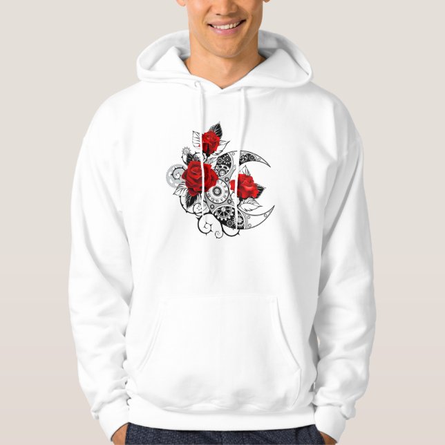 Mechanischer Halbmond mit Rote Rosen Hoodie
