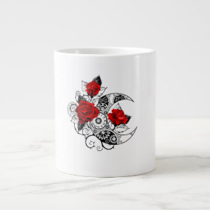 Mechanischer Halbmond mit Rote Rosen Jumbo-Tasse