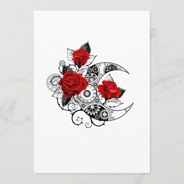 Mechanischer Halbmond mit Rote Rosen Menükarte (Vorderseite)