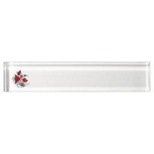 Mechanischer Halbmond mit Rote Rosen Namensplakette