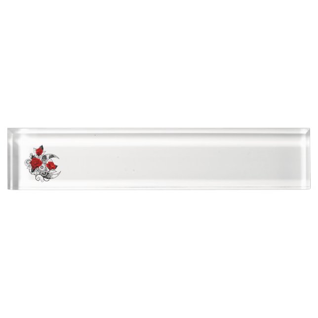Mechanischer Halbmond mit Rote Rosen Namensplakette (Vorderseite)