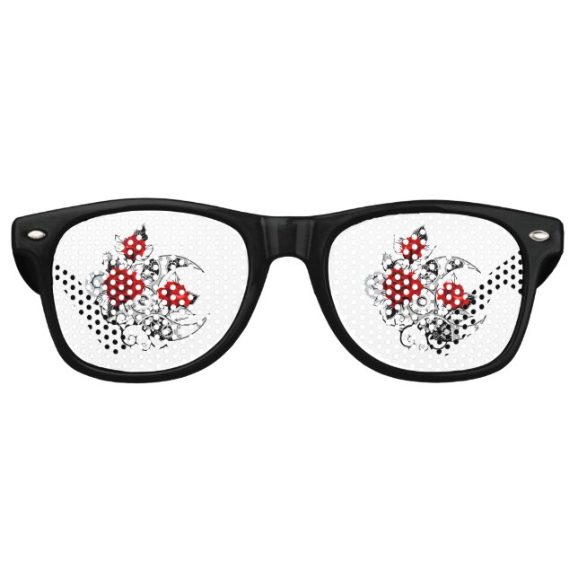 Mechanischer Halbmond mit Rote Rosen Partybrille (Vorderseite)