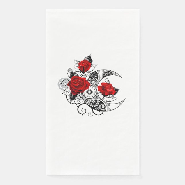 Mechanischer Halbmond mit Rote Rosen Serviette (Vorderseite)