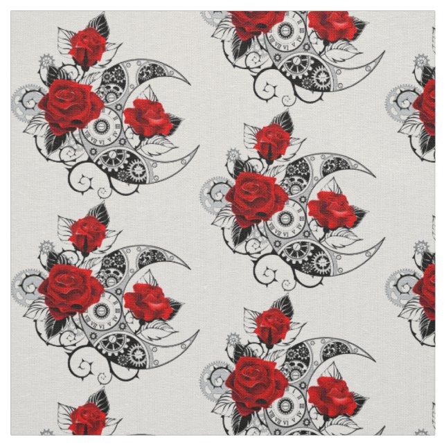 Mechanischer Halbmond mit Rote Rosen Stoff (Muster)
