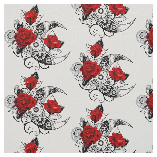 Mechanischer Halbmond mit Rote Rosen Stoff (Muster)