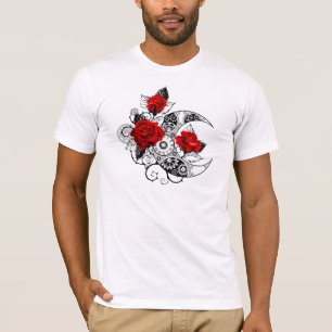 Mechanischer Halbmond mit Rote Rosen T-Shirt