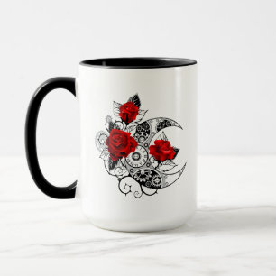 Mechanischer Halbmond mit Rote Rosen Tasse