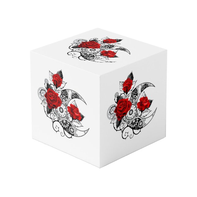 Mechanischer Halbmond mit Rote Rosen Würfel (Vorderseite Schrägansicht)