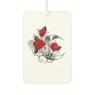 Mechanischer Halbmond mit roten Rosen Autolufterfrischer