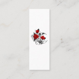 Mechanischer Halbmond mit roten Rosen Mini Visitenkarte