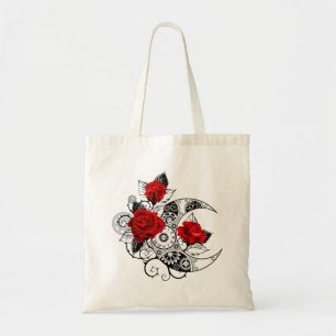 Mechanischer Halbmond mit roten Rosen Tragetasche