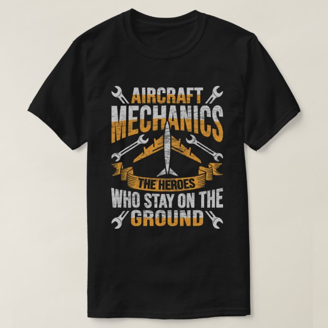 Mechanischer Heldendesign für Luftfahrzeuge eines  T-Shirt (Design vorne)