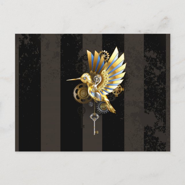 Mechanischer Hummingvogel Postkarte (Vorderseite)