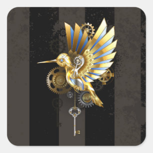 Mechanischer Hummingvogel Quadratischer Aufkleber