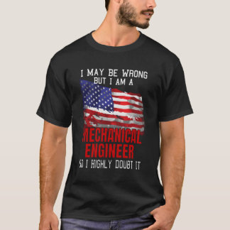 Mechanischer Ingenieur Amerikanischer Flag Funny U T-Shirt