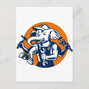 Mechanischer Maler-Kreis R für Elephant Builder Postkarte