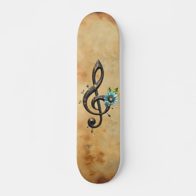 Mechanischer Notenschlüssel  Skateboard (Vorne)
