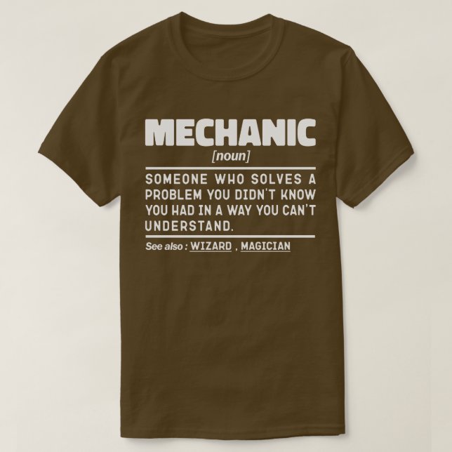 Mechanischer Noun-Wartungs-Spezialist Reparaturarb T-Shirt (Design vorne)