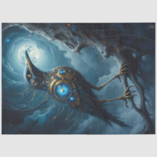 Mechanischer Rabe – Steampunk-Gothic-Fantasy Seidenpapier
