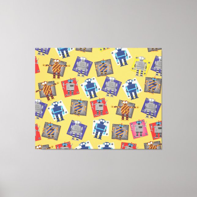 Mechanischer Roboter-Cartoon Leinwanddruck (Vorderseite)