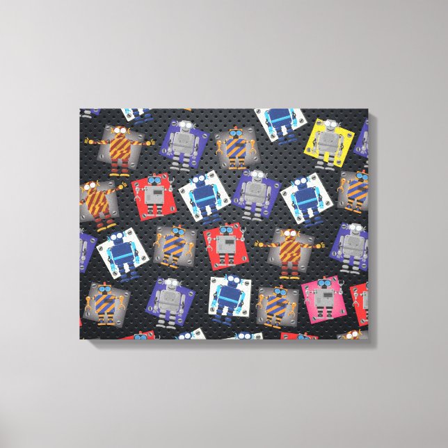 Mechanischer Roboter-Cartoon Leinwanddruck (Vorderseite)