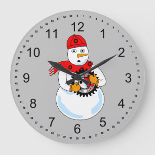 Mechanischer Snowman Große Wanduhr