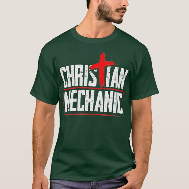 Mechanischer Spaß Christliches Inspirationskreuz T-Shirt (Vorderseite)