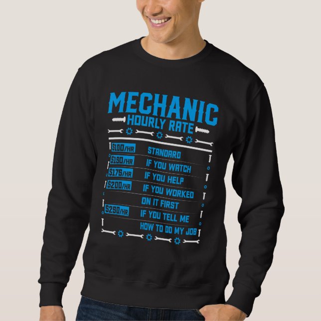Mechanischer Stundensatz Auto Sweatshirt (Vorderseite)