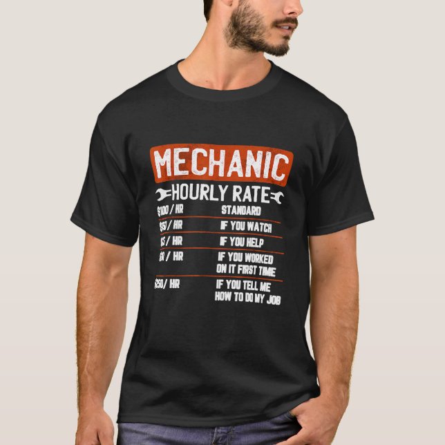 Mechanischer Stundensatz für die klassische Mechan T-Shirt (Vorderseite)