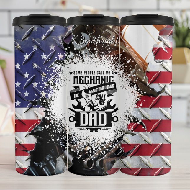 Mechanischer Vater, amerikanisches Flag-Tool Thermosbecher (Von Creator hochgeladen)