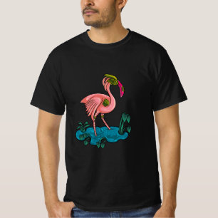 Mechanischer Vogel, rosa Flamingo Mecha Robot T-Shirt