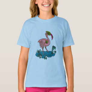 Mechanischer Vogel, rosa Flamingo Mecha Robot T-Shirt