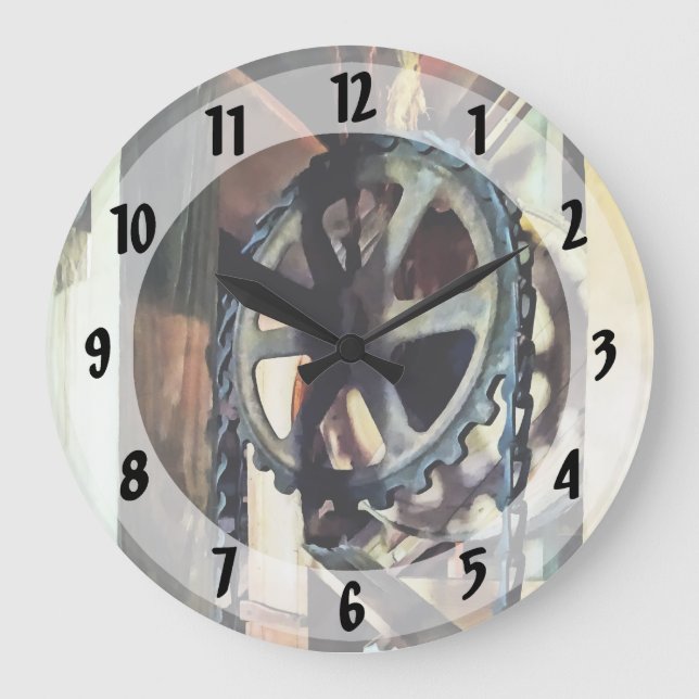Mechanischer Vorteil Große Wanduhr (Vorderseite)