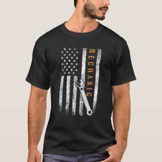 Mechanisches amerikanisches Flaggendesign T-Shirt