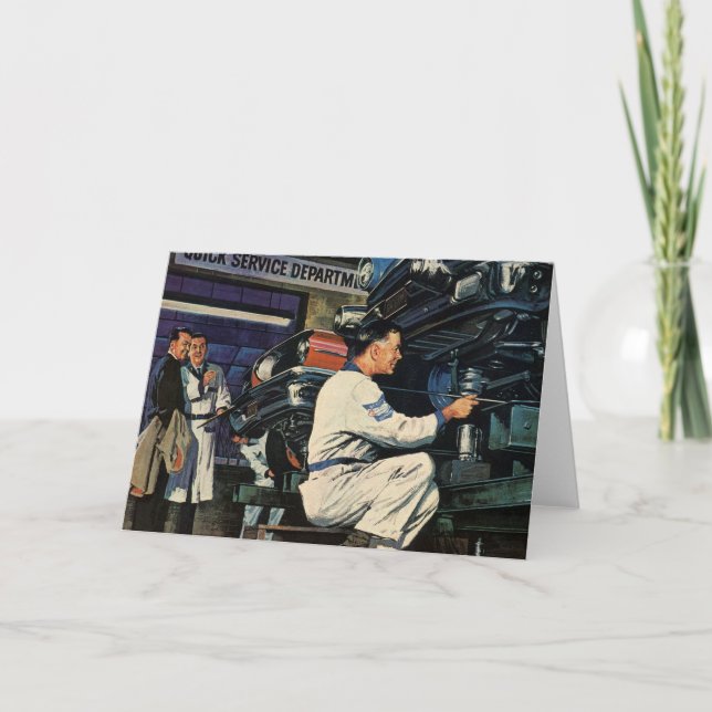 Mechanisches Auto für Vintage Car Repair Karte (Vorderseite)