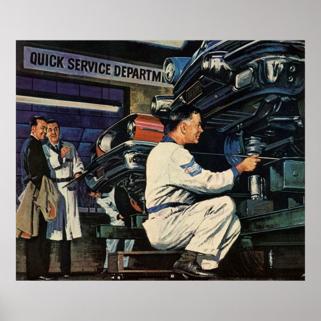 Mechanisches Auto für Vintage Car Repair Poster (Vorne)