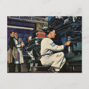 Mechanisches Auto für Vintage Car Repair Postkarte