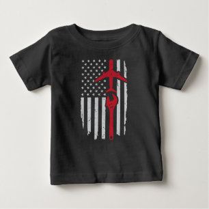 Mechanisches Bekleidungsflugzeug, amerikanische Fl Baby T-shirt