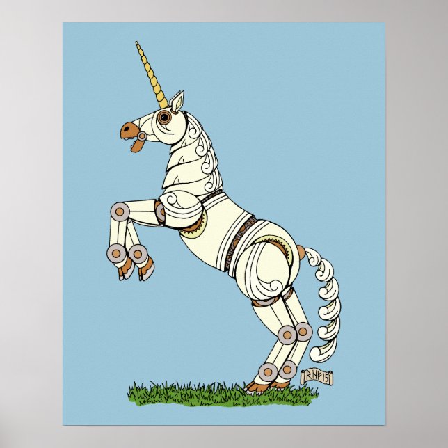 Mechanisches Einhorn Poster (Vorne)