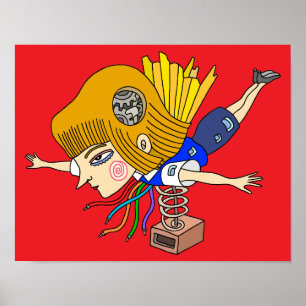 Mechanisches Fantasy-Mädchen. Poster