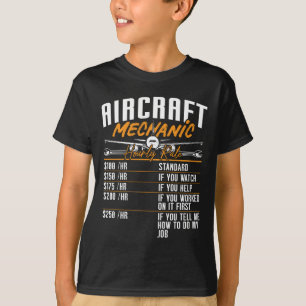 Mechanisches Flugzeug mit Stundensätzen für Luftfa T-Shirt